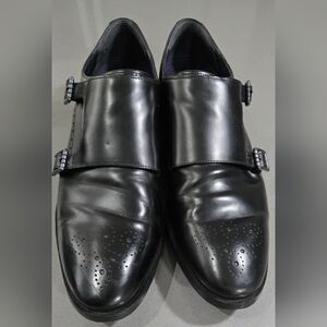 Elegant Black Double Monk Strap Oxfords